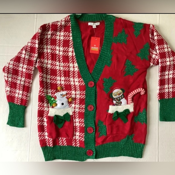Celebrate Together Other - Celebrate Together snowman glitter Christmas Sweater women’s size S